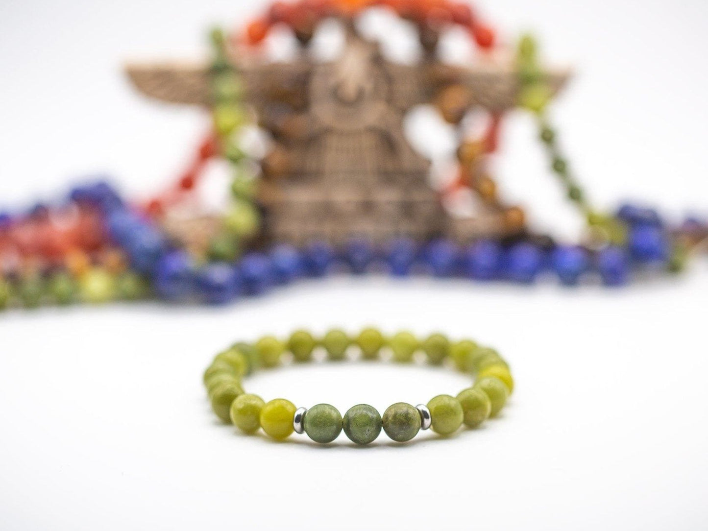 Ashur Designs "Pakal" Natural Jade bracelet in 8mm