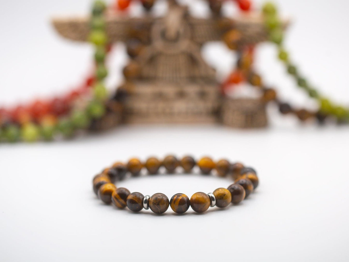 Tiger's Eye 8mm Natural Gemstone Bracelet by Ashur Designs