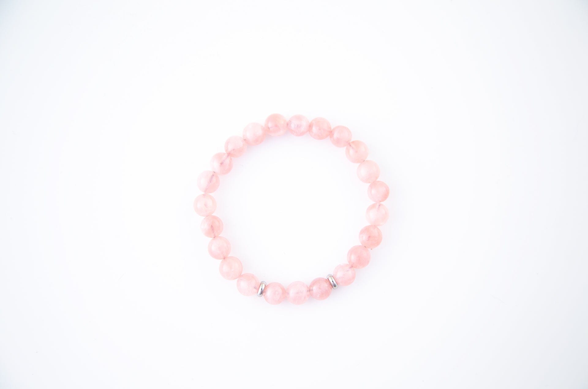 Eros 8mm natural stone rose quartz bracelet