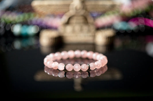 Eros 8mm Rose Quartz natural stone bracelet