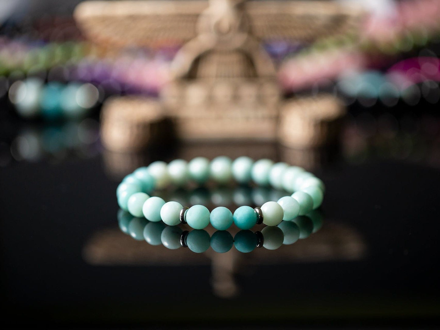 Theia 8mm amazonite natural stone bead bracelet