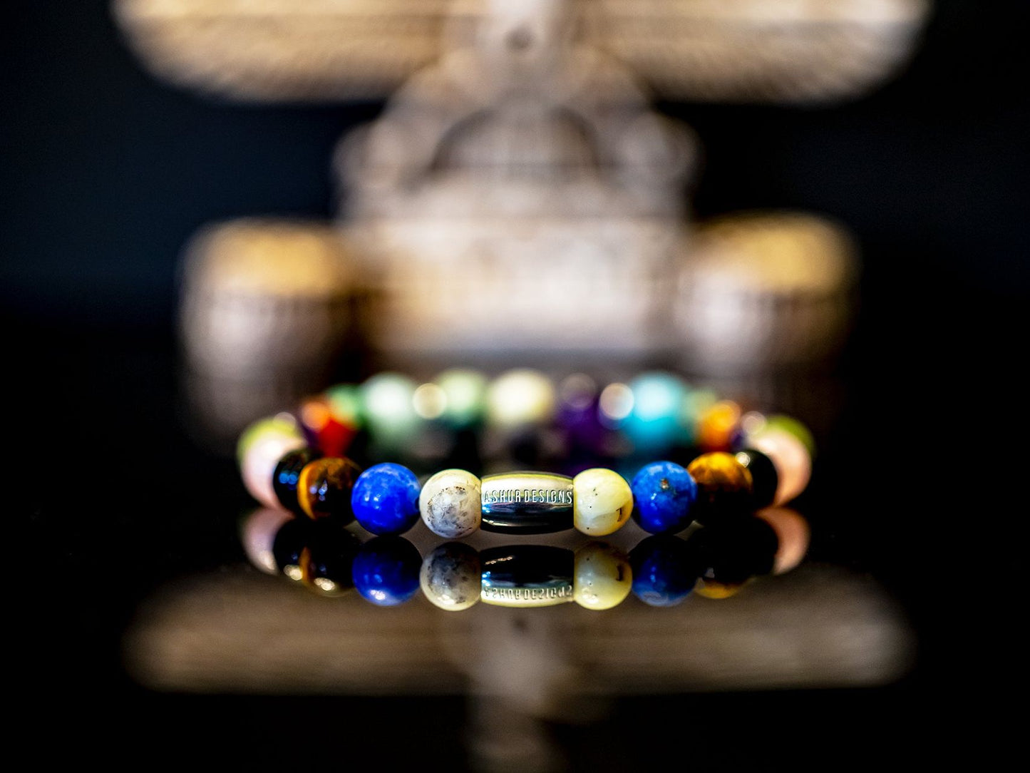 Ashur Designs Pantheon bracelet with a mix of natural gemstones.